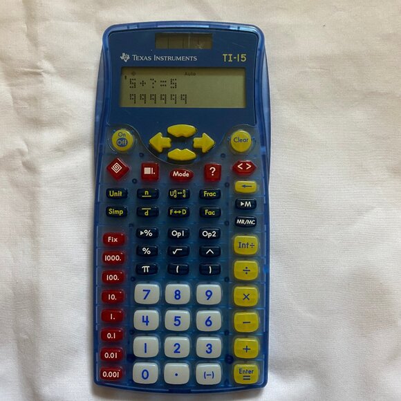 Texas Instruments TI-15 For Elementary Students Dual Power, 2 Row Display, Works - Picture 1 of 5